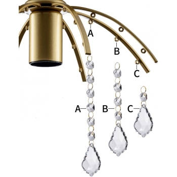 Kryształowy żyrandol lampa sufitowa E14 (łeski) [23030000765]